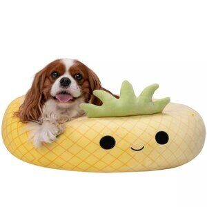 Squishmallows Maui The Pineapple Yellow Cat and Dog Bolster Bed Medium 24" NWT
